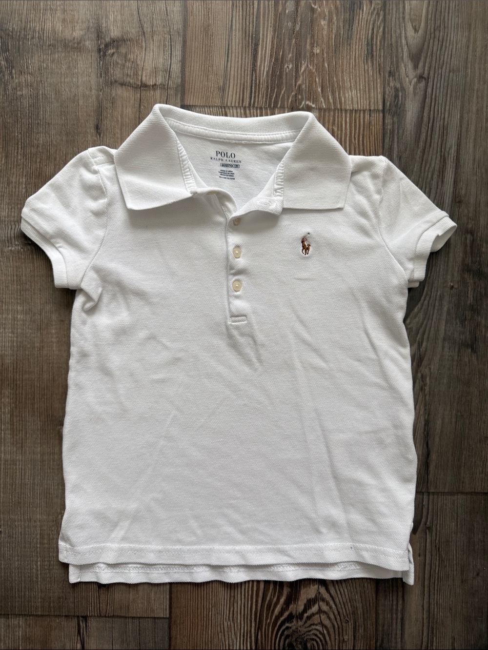 Ralph Lauren White Girls Polo Shirt with Embroidered Pony